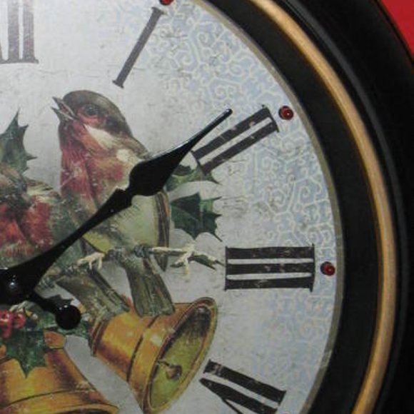 Clock LED 15.75 Inches Birds with Bells New - Picture 3 of 3